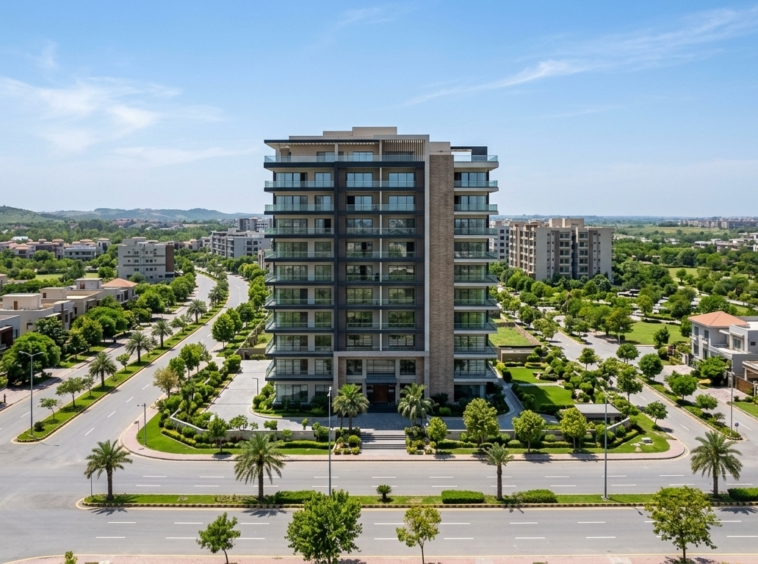 Representative image of an apartment building in Bahria Town. Not a photograph of the property on this page.