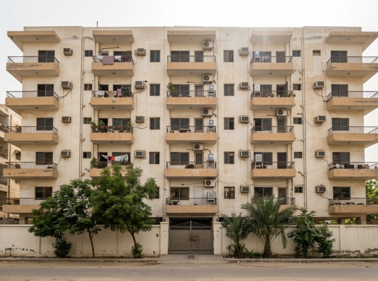 Representative apartment building exterior, karachi
