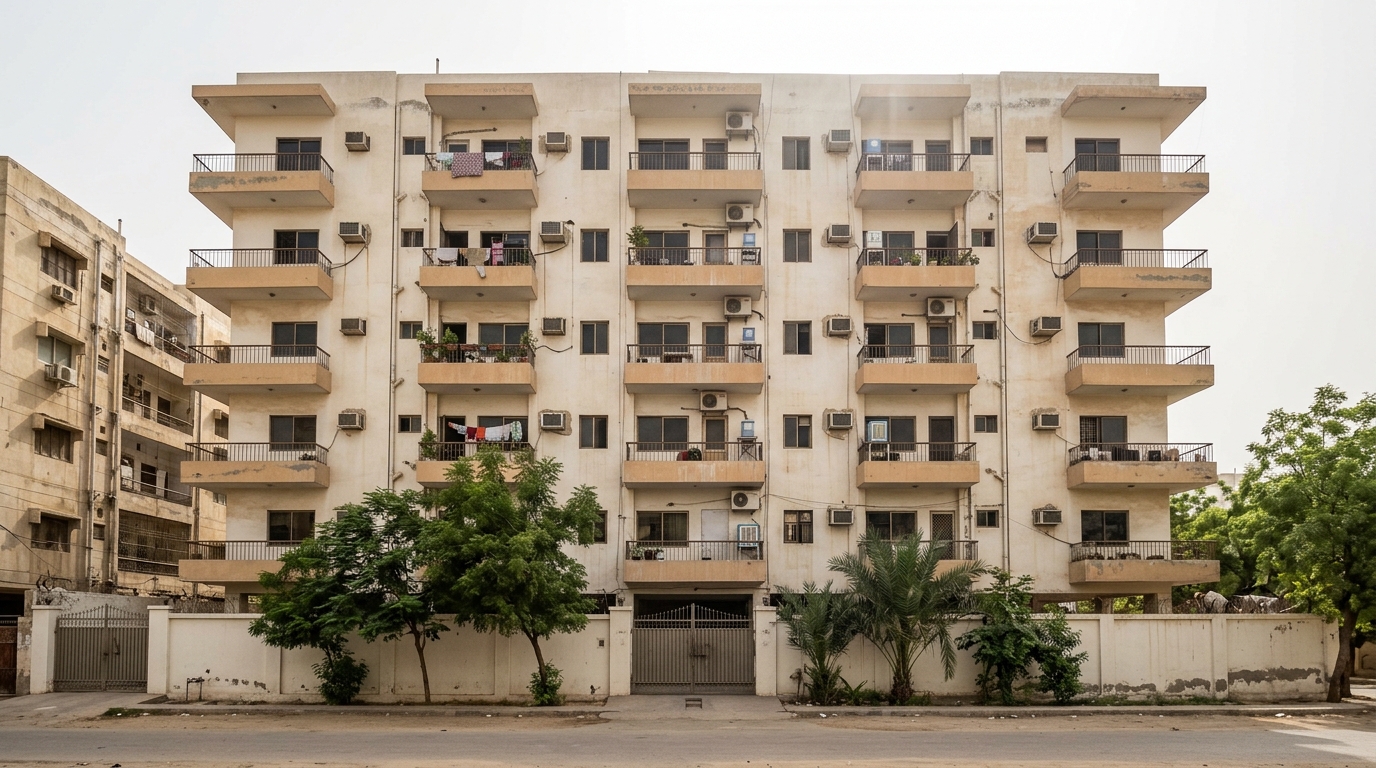 Representative apartment building exterior, karachi