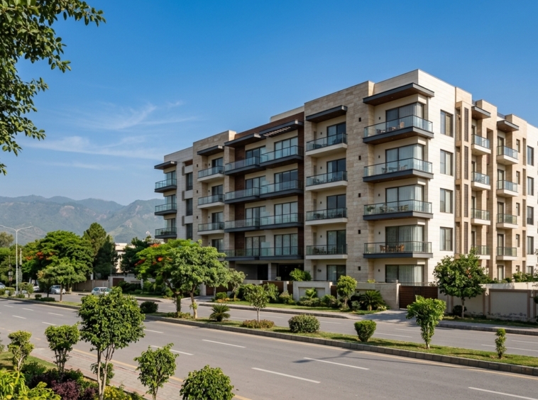 Representative image of an apartment building in Islamabad. Not a photograph of the property on this page.