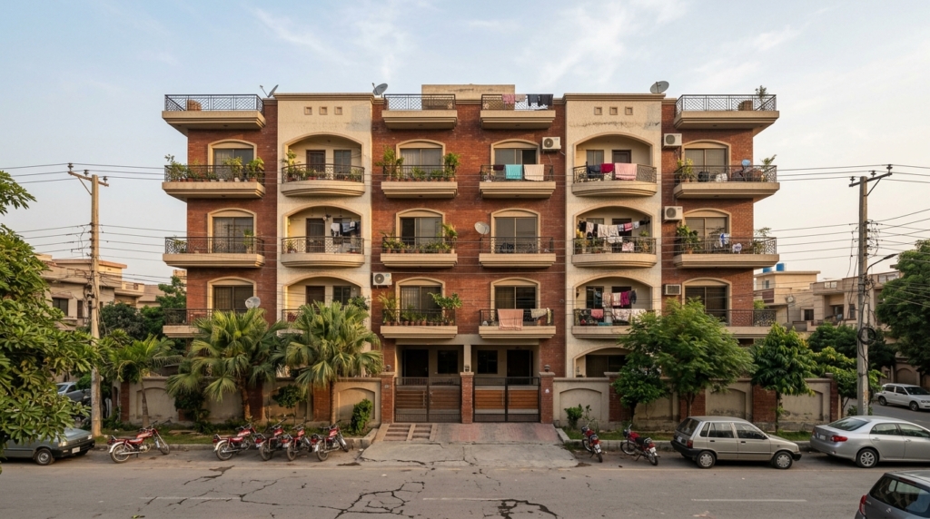 Representative image of an apartment building in Lahore. Not a photograph of the property on this page.