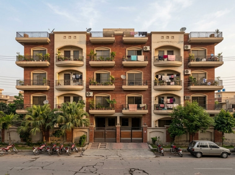 Representative image of an apartment building in Lahore. Not a photograph of the property on this page.