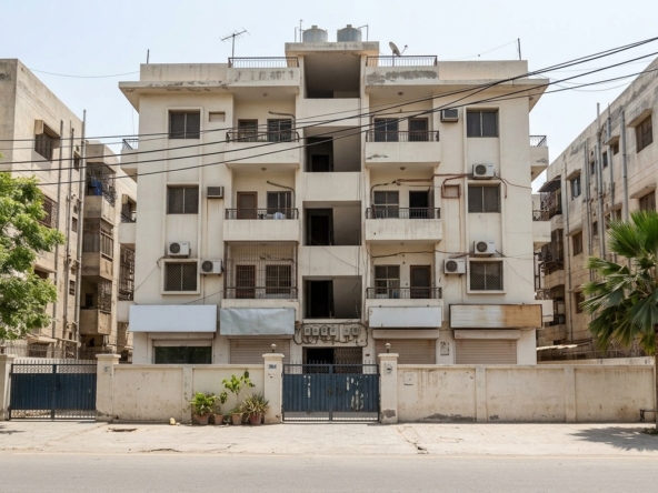 Representative image of an apartment building in Karachi. Not a photograph of the property on this page.