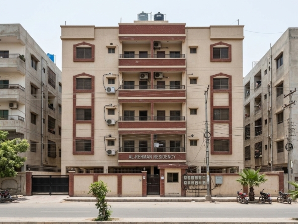 Representative image of an apartment building in Karachi. Not a photograph of the property on this page.